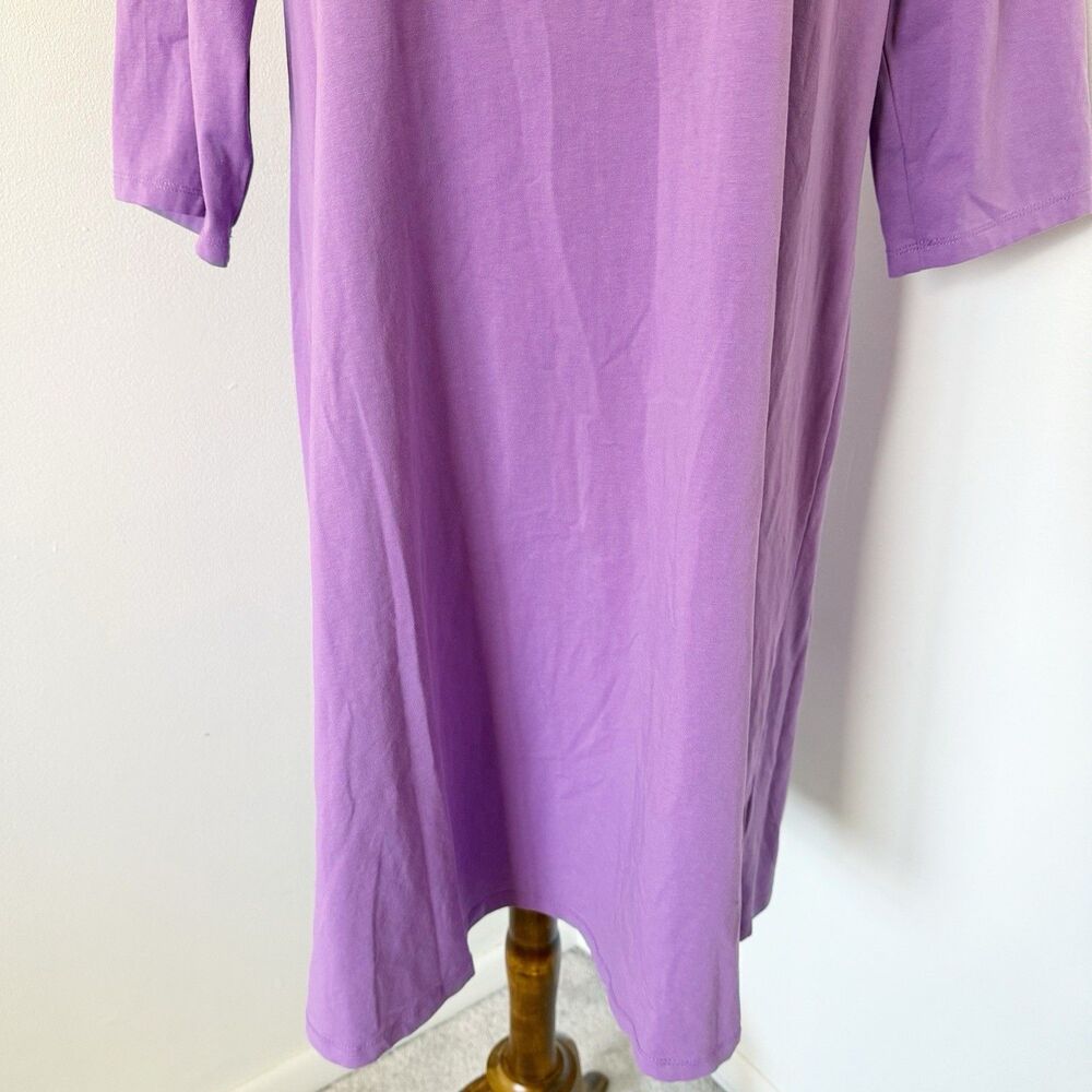 Attitudes by Renee Dress Sz 1X Regular Jersey Knit Purple Cotton Stretch Lilac - Picture 5 of 16
